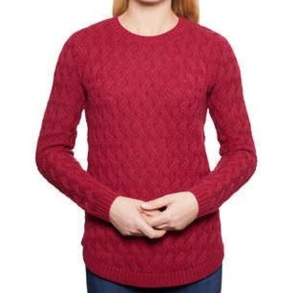 Jeanne Pierre Carmine Red Cotton Textured Sweater NWT Sz XL - Picture 1 of 10